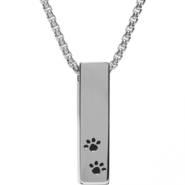 Collier Urne Funéraire Pour Animal - Pendentif Avec Compartiment Pour Cendres Ou Poils (modèle Pattes)